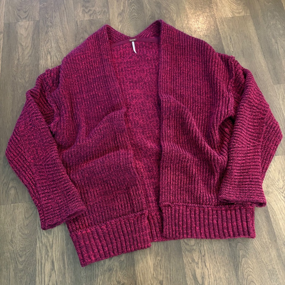 Modern Authentic Women's Boho Style Free People Chunky Knit Cardigan Sweater